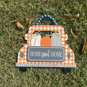 Farmhouse Truck Welcome Sign with Pumpkins